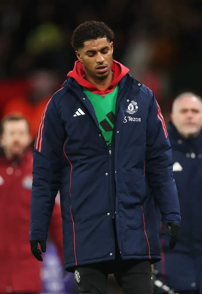 Marcus Rashford continua sem ter definida a sua situação no clube. Foto: Carl Recine/Getty Images.