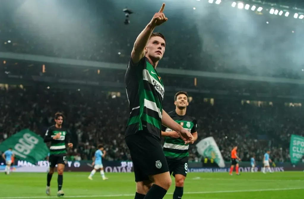Viktor Gyokeres, avançado do Sporting. Foto: Gualter Fatia/Getty Images.
