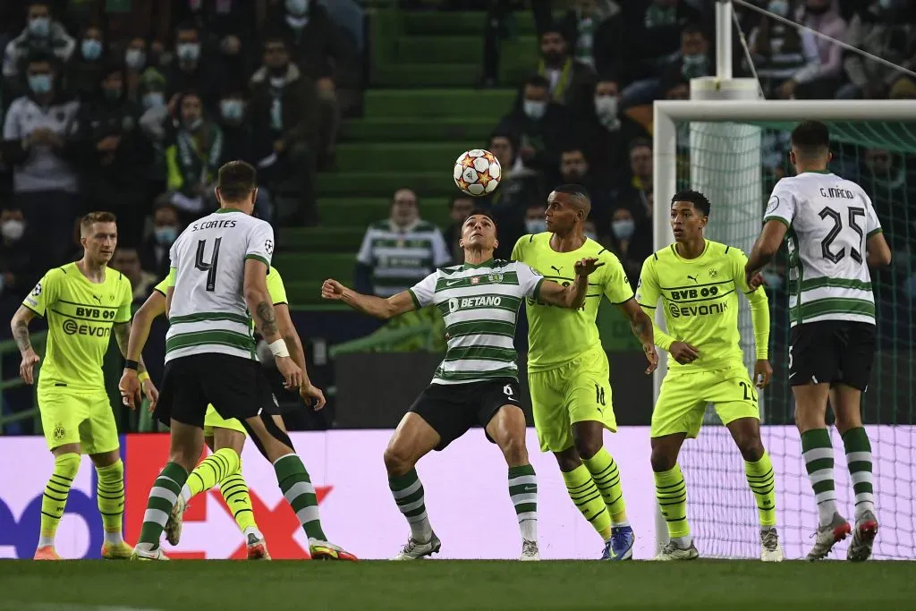 Sporting x Dortmund na Champions League. Foto: Octavio Passos/Getty Images).