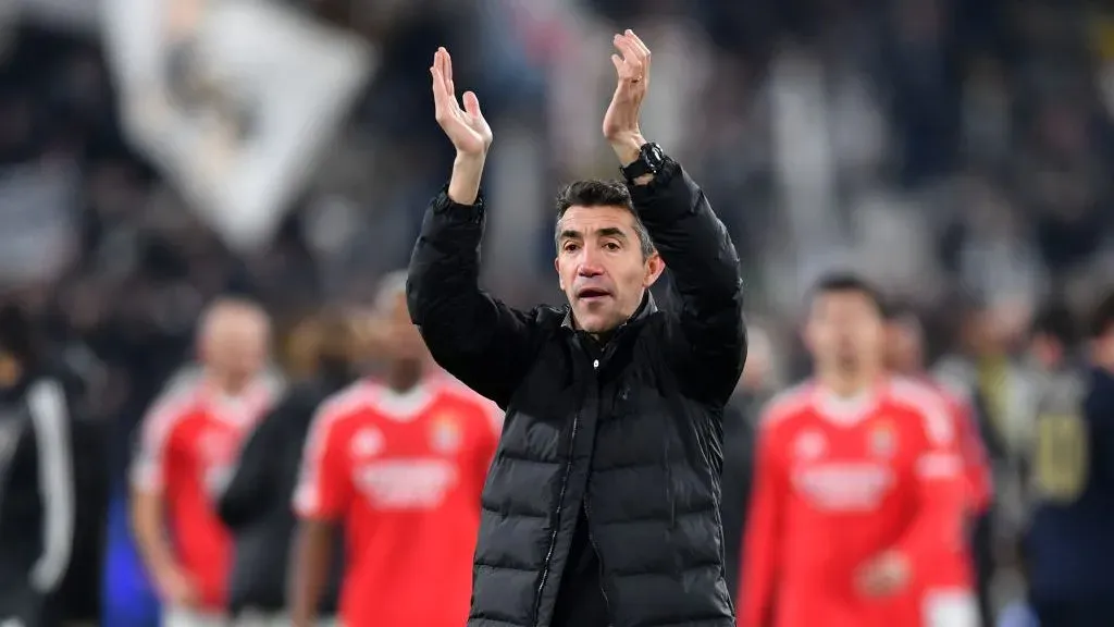 Bruno Lage celebra vitória do Benfica em Turim. Foto: Getty Images