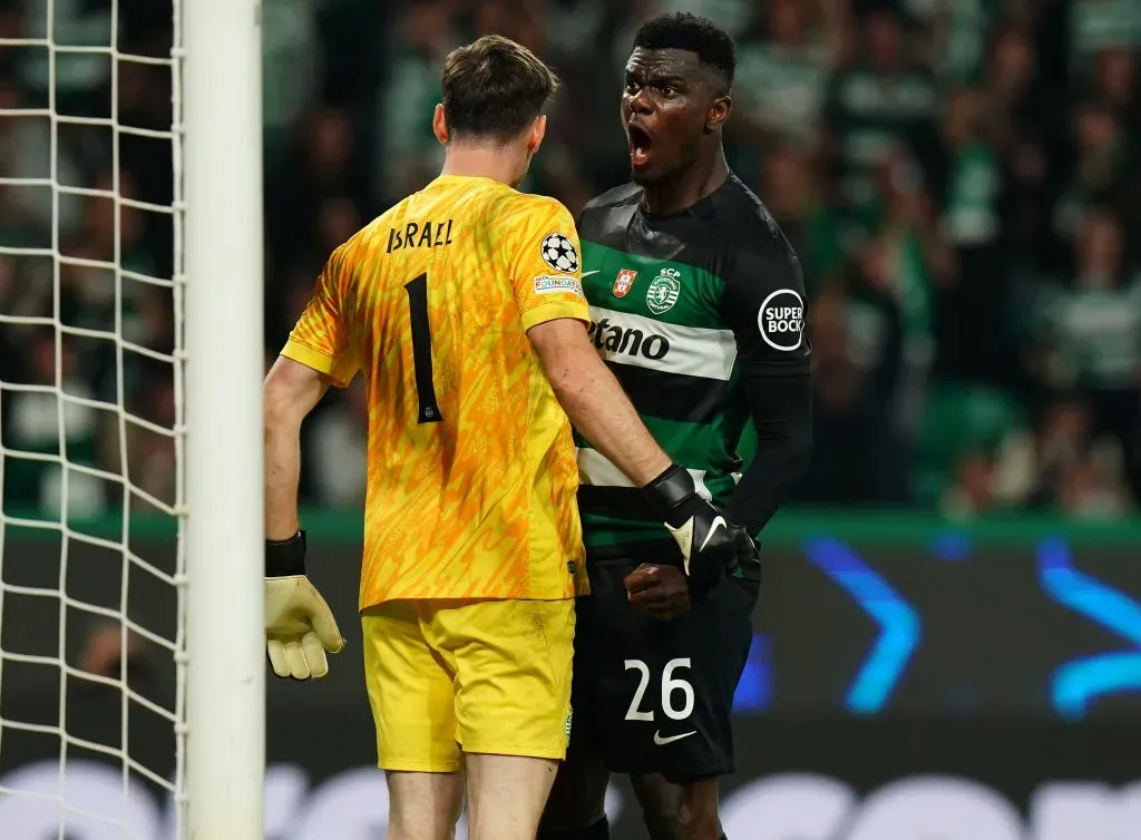A “euforia” de Diomande durante o jogo contra o City, na Champions. Foto: Gualter Fatia/Getty Images.