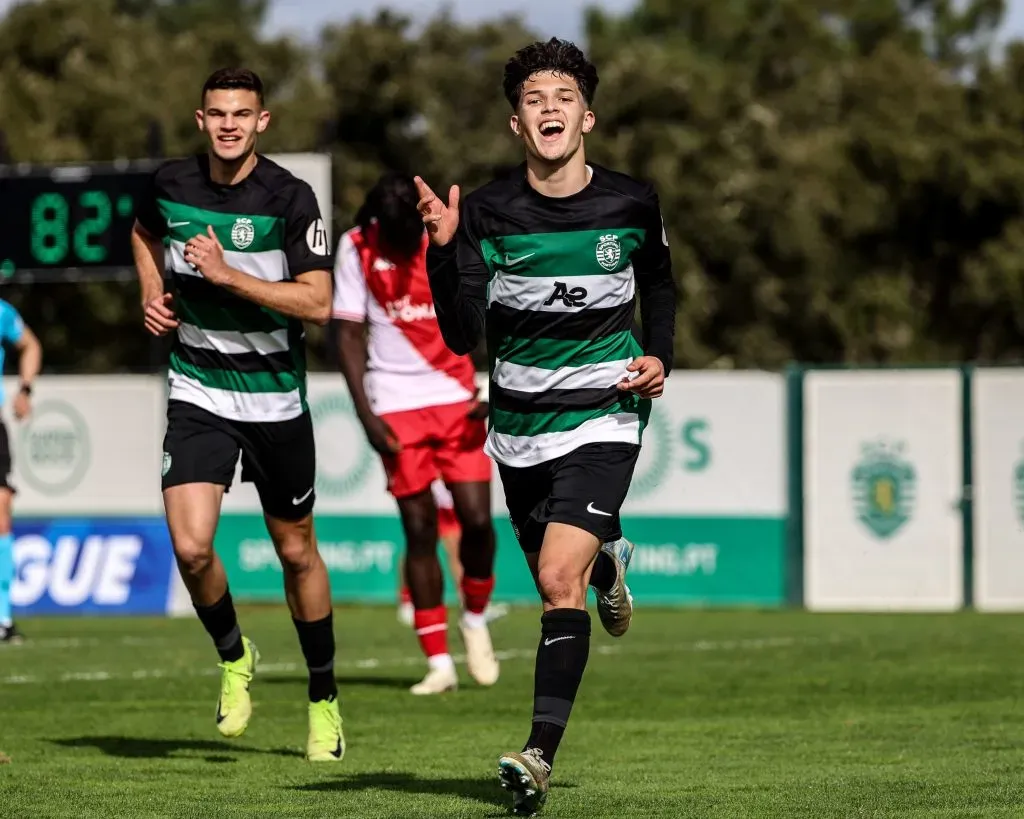Flávio Gonçalves festeja golo pelo Sporting. Foto: Sporting CP