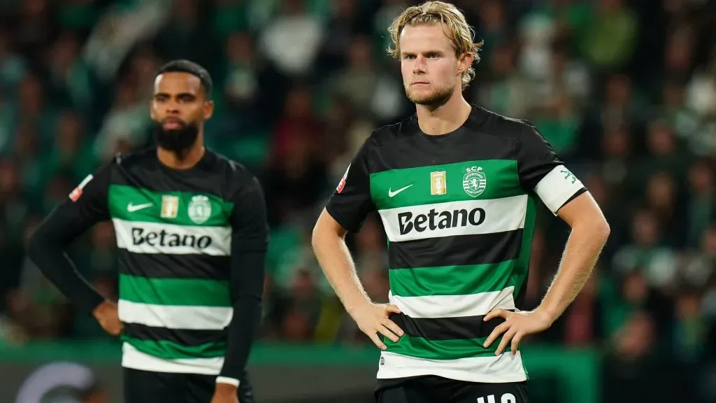 Morten Hjulmand é o capitão do Sporting. Foto: Getty.