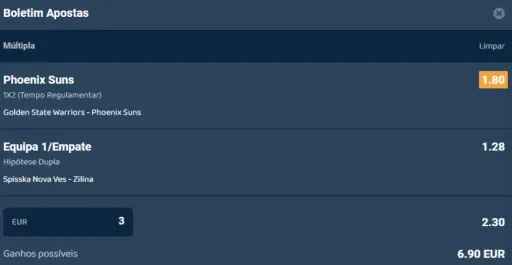 Boletim de apostas da Lebull Portugal