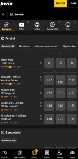 Apostar ao vivo com a bwin