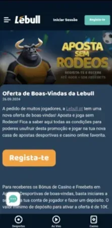 Ofertas para novos utilizadores da Lebull app
