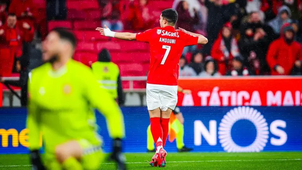 Amdouni esteve em foco na vitória do Benfica. Foto: Getty Images.