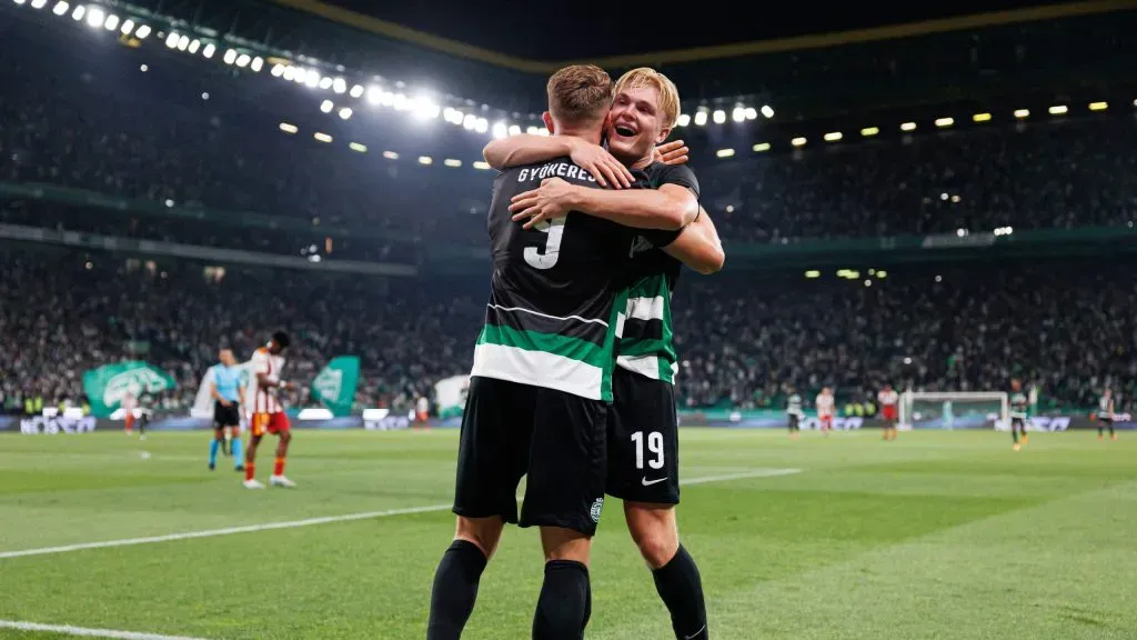 Viktor Gyokeres e Conrad Harder. Foto: Imago