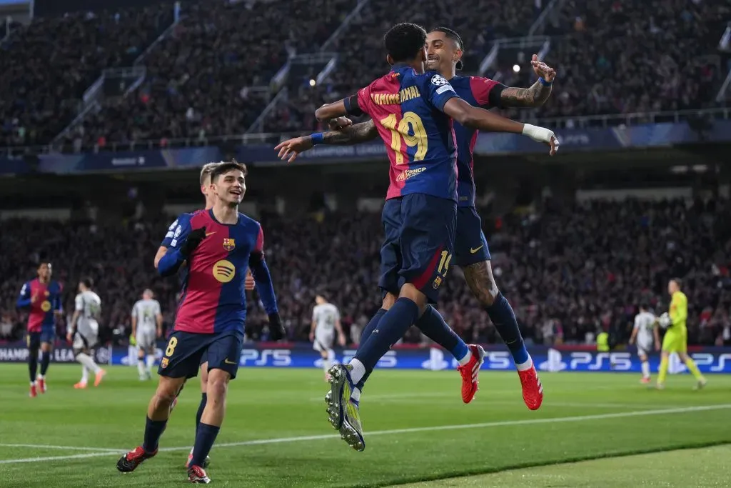 Um dos momentos em destaque no mais recente Barcelona x Benfica. Foto: David Ramos/Getty Images.