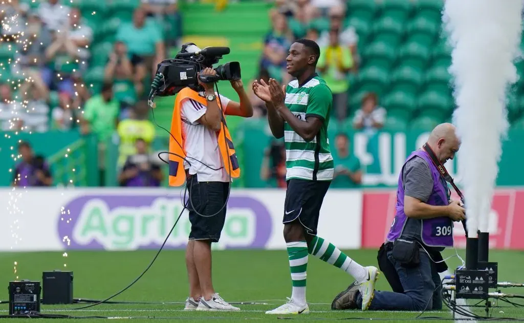 Essugo com a camisola do Sporting. Foto: Gualter Fatia/Getty Images.