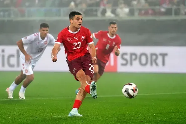 Zeki Amdouni em ação pela Seleção Suíça. Foto: Getty Images
