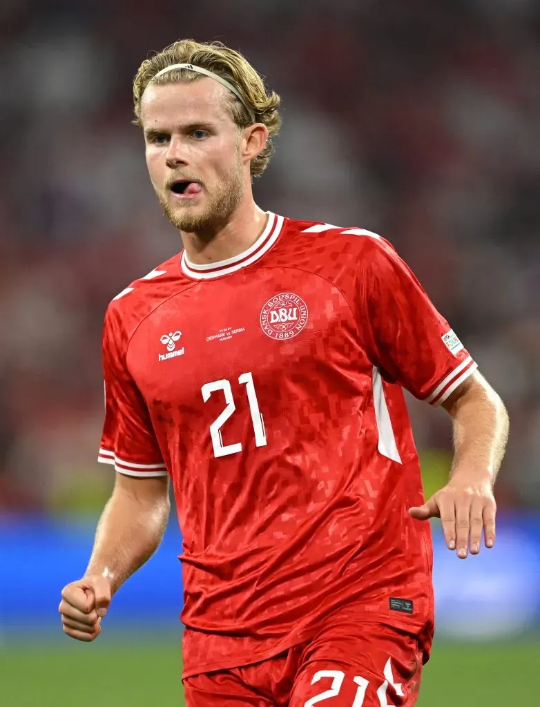Morten Hjulmand, internacional dinamarquês. Foto: Getty Images