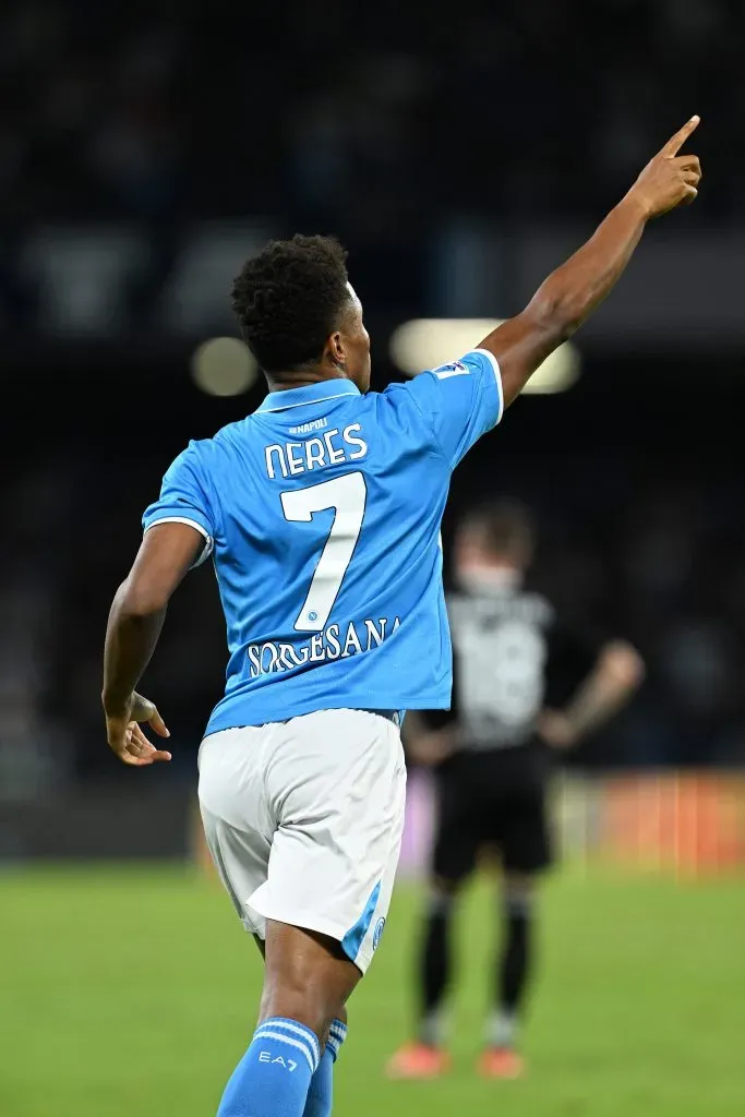 David Neres tem 24 jogos, três golos e cinco assistências com o Nápoles, até agora. Foto: Francesco Pecoraro/Getty Images.