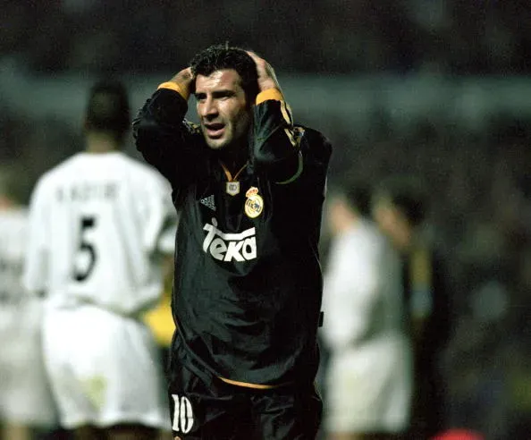 Luís Figo no início de sua passagem no Real Madrid. Foto: Getty Images