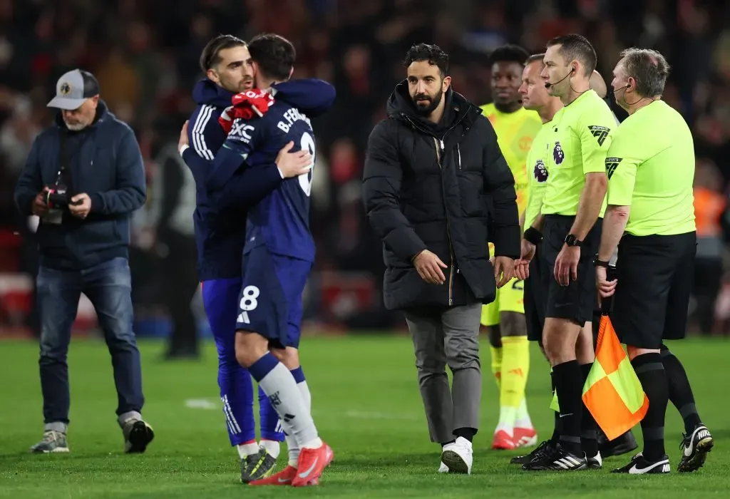 Desilusão para Amorim e para a sua equipa, após quatro jogos sem perder na liga inglesa. Foto: Michael Steele/Getty Images.
