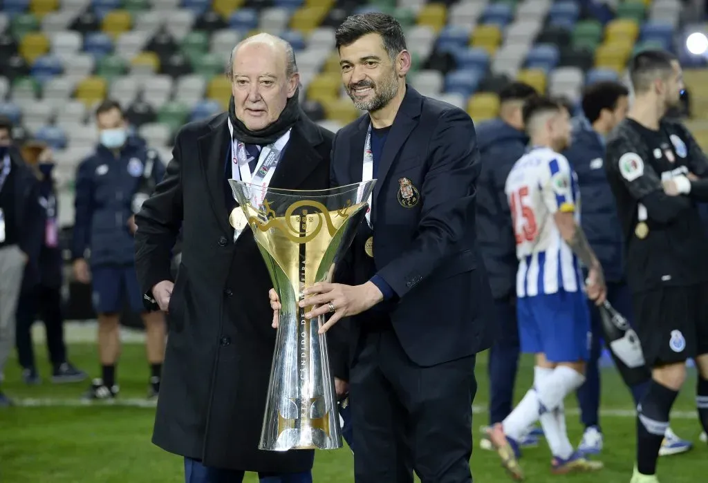 Pinto da Costa e Sérgio Conceição, em 2023. Foto: Octavio Passos/Getty Images.