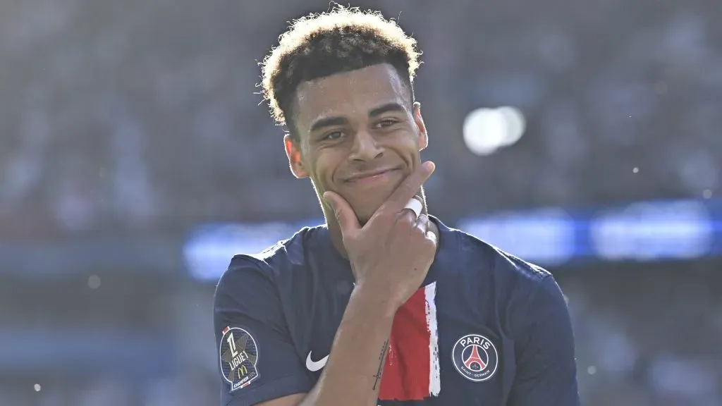Désiré Doué fez o único golo no jogo entre PSG e Angers. Foto: PSG.