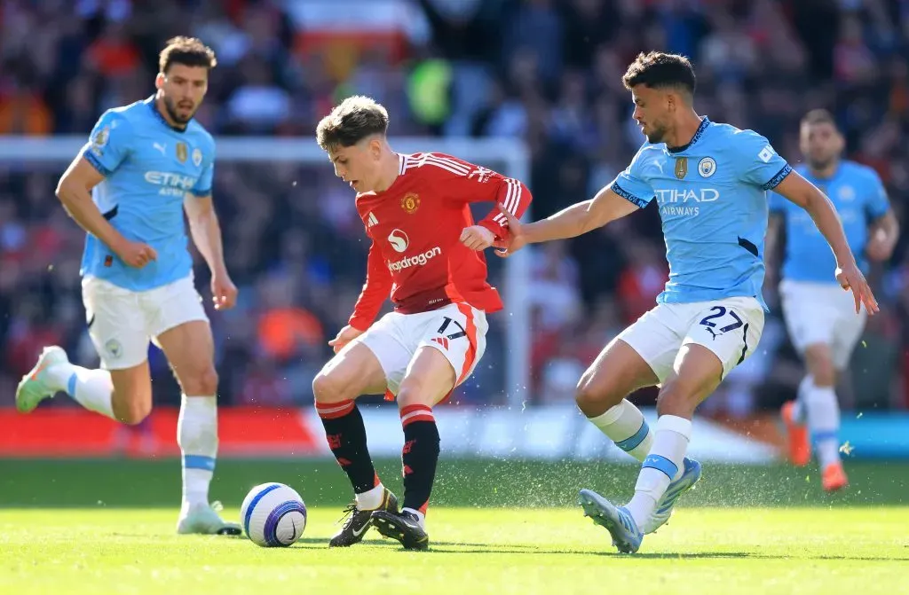 Matheus Nunes no empate do Manchester City. Foto: Getty Images