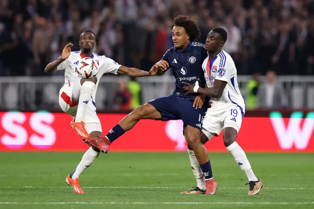 Lyon joga com o Manchester United. Foto: Getty Images