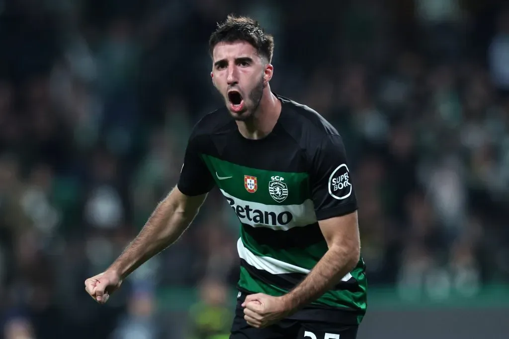 Gonçalo Inácio inaugurou o marcador da partida. Foto: Carlos Rodrigues/Getty Images.