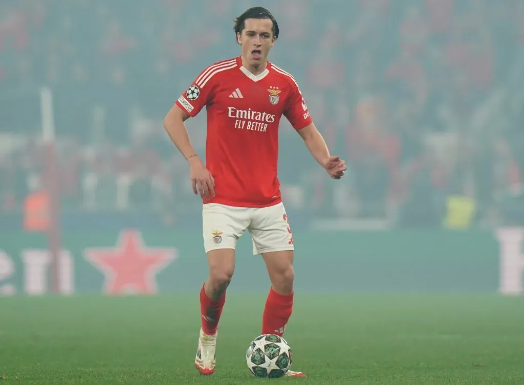 Álvaro Carreras, jogador do Benfica. Foto: Gualter Fatia/Getty Images.