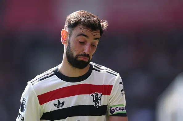 Bruno Fernandes durante o empate com o Bournemouth na Premier League. Foto: Getty Images