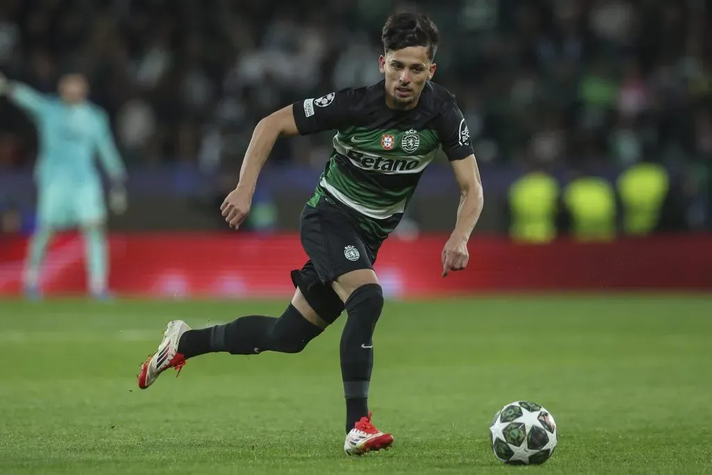 Biel Teixeira, jogador do Sporting. Foto: Carlos Rodrigues/Getty Images.