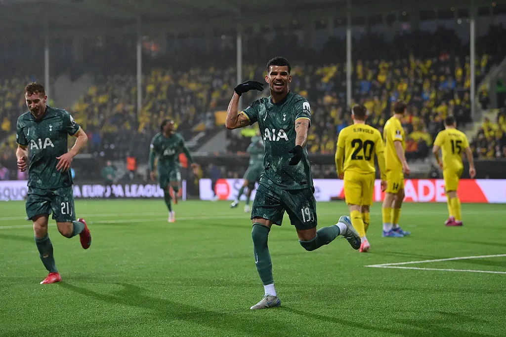 Dominic Solanke tirou o zero do marcador em Bodo/Glimt x Tottenham. Foto: Getty Images