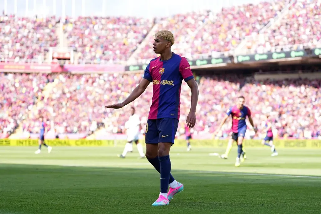 Lamine Yamal: novo fenómeno do Barcelona. Foto: Alex Caparros/Getty Images.