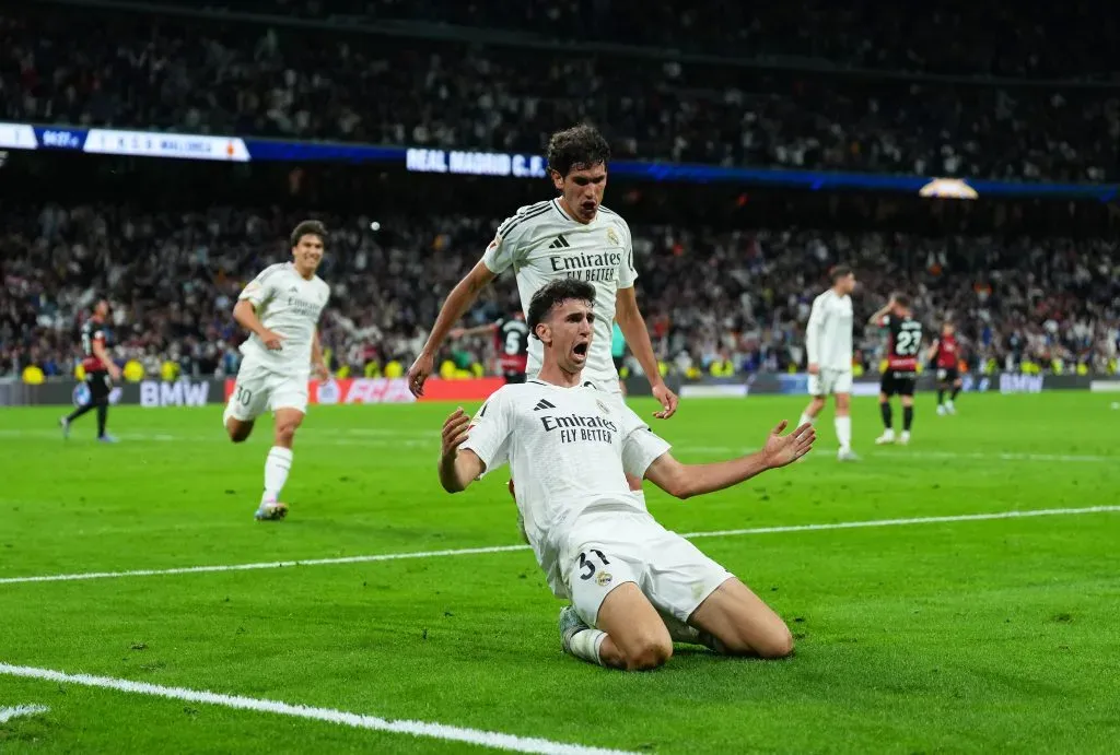 A celebração de Jacobo, após o golo que deu a vitória ao Real. Foto: Angel Martinez/Getty Images.