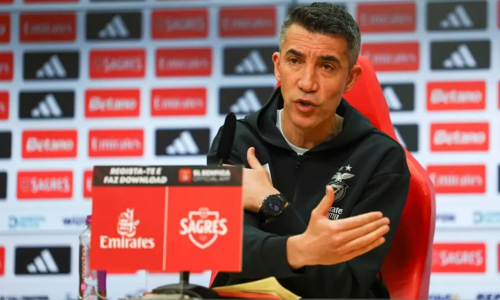 Bruno Lage fez a antevisão do jogo, em conferência de imprensa. Foto: SL Benfica.