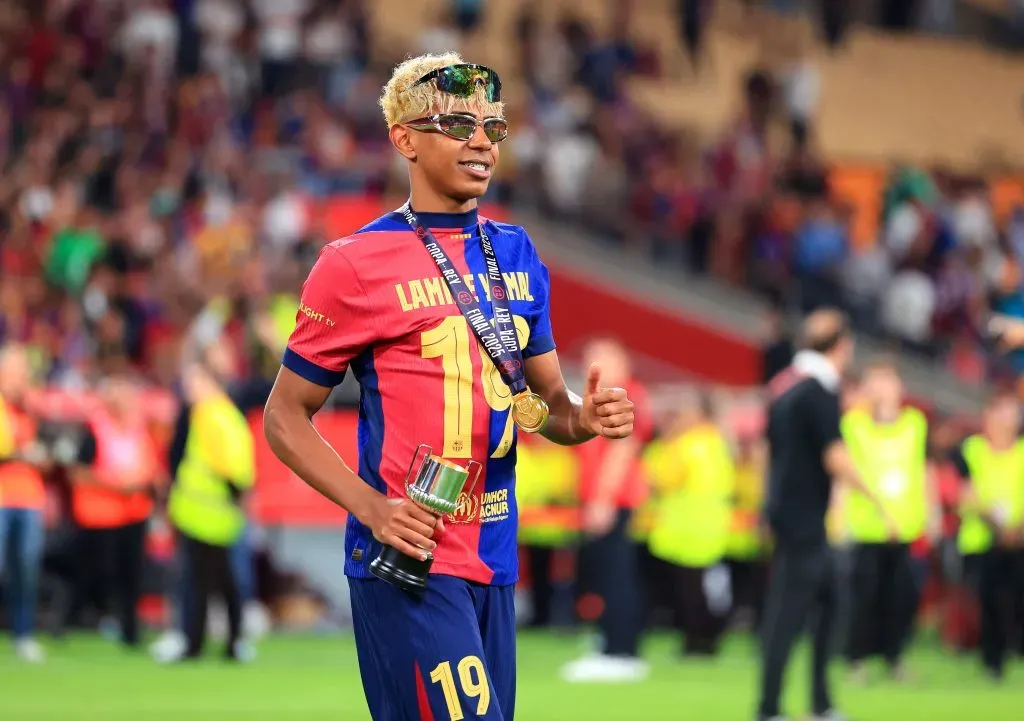 Lamine Yamal, avançado do Barcelona. Foto: Fran Santiago/Getty Images.