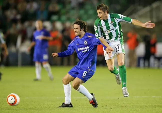 Ricardo Carvalho e Joaquín, no Betis x Chelsea de 2005. Foto: Richard Heathcote/Getty Images.