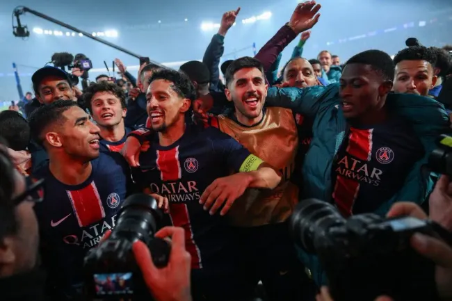 PSG festeja passagem à final da Champions League. Foto: Getty Images