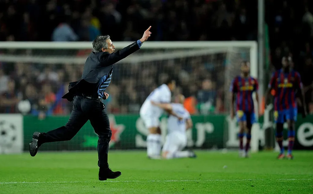 Mourinho venceu Guardiola no Barcelona x Inter da Champions League 2009/2010. Foto: Getty Images