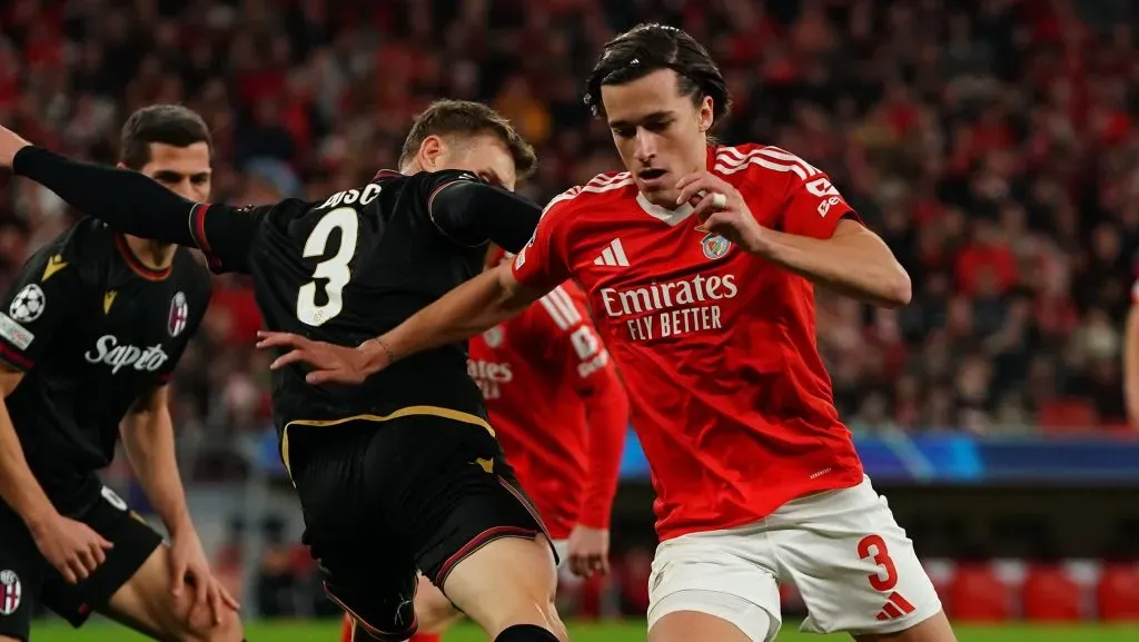 Álvaro Carreras, do Benfica, está muito perto do Real Madrid. Foto: Gualter Fatia/Getty Images
