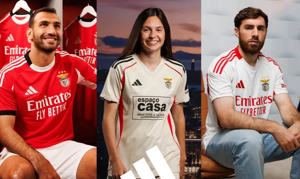 As novas camisolas do Benfica. Foto: SLB
