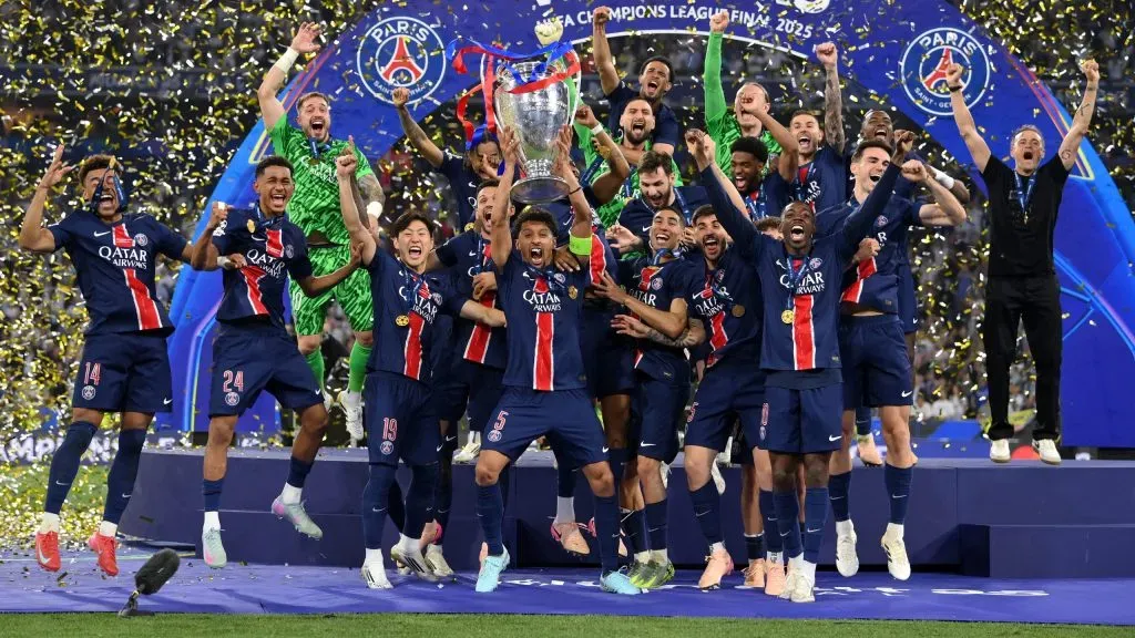 PSG celebra conquista da Champions League. Foto: Getty Images