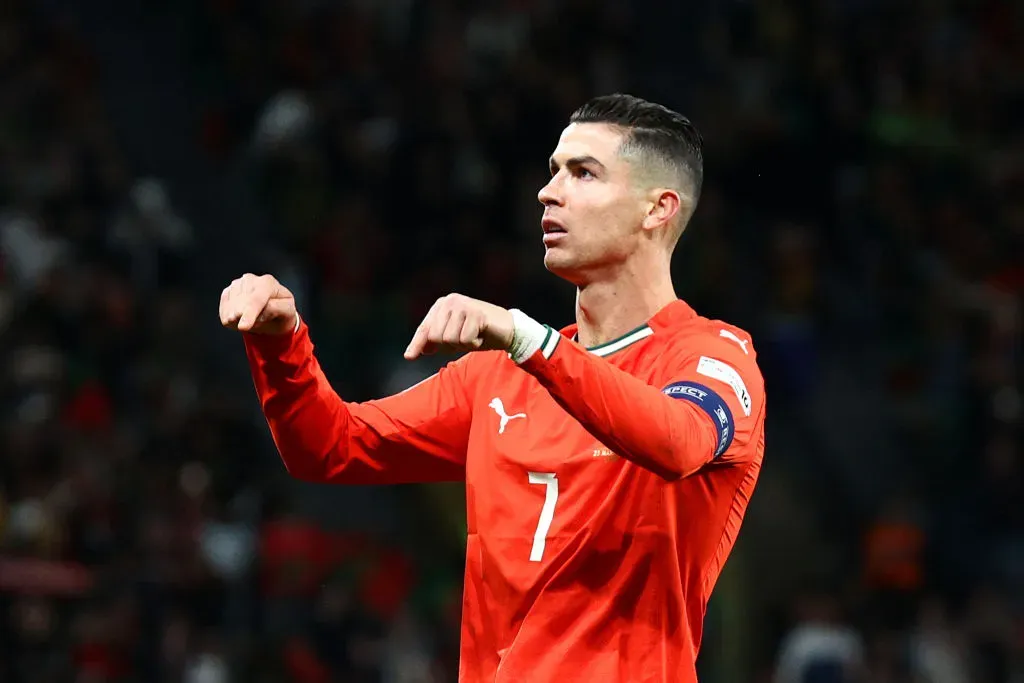 Cristiano Ronaldo marcou contra Dinamarca nos quartos da Nations League. Foto: Getty Images