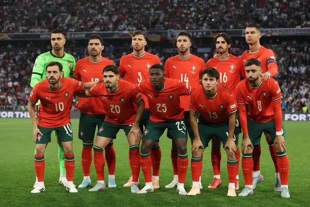 O 11 inicial dos portugueses contra os alemães. Foto: Alexander Hassenstein/Getty Images.