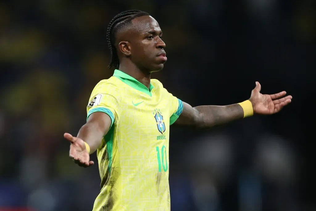 Vinícius Júnior marcou o golo da vitória do Brasil. Foto: Marlon Costa/AGIF