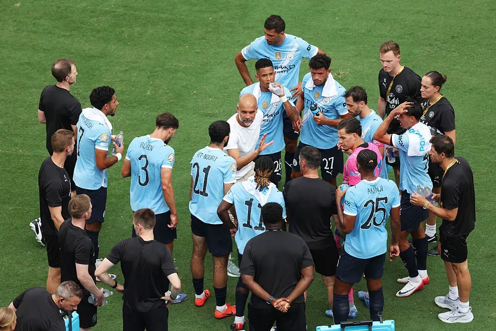 Pep Guardiola durante o jogo entre Juventus x City. Foto: Getty Images