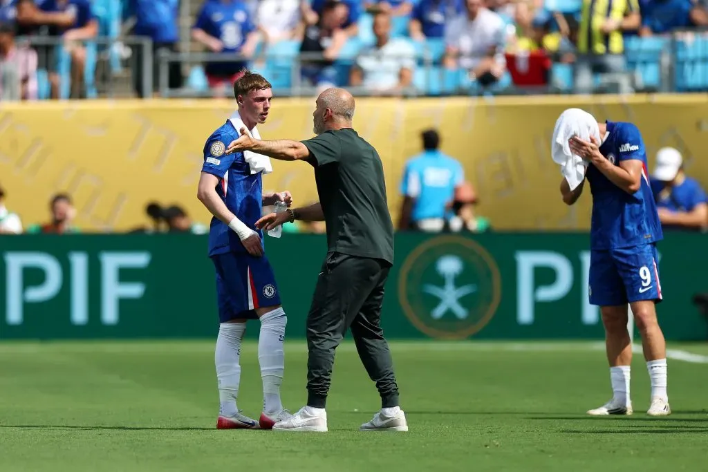 Enzo Maresca durante o Benfica x Chelsea. Foto: Getty Images