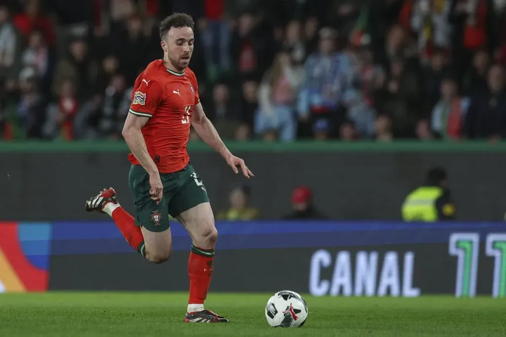 LISBON, PORTUGAL – MARCH 23: Diogo Jota of Portugal during the UEFA Nations League Quarterfinal Leg Two match between Portugal and Denmark at Estadio Jose Alvalade on March 23, 2025 in Lisbon, Portugal. (Photo by Carlos Rodrigues/Getty Images)