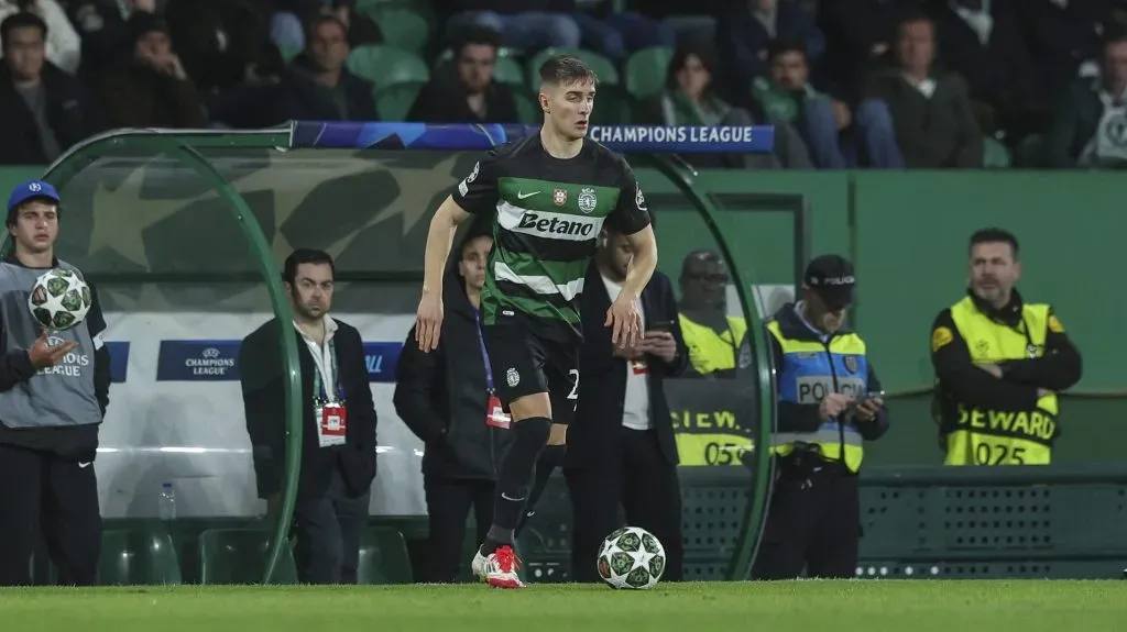 Iván Fresneda teve futebol de Champions League pelo Sporting, aqui frente ao Dortmund. Foto: Carlos Rodrigues/Getty Images