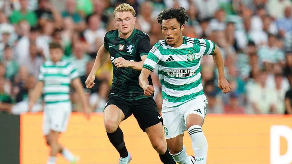 Reo Hatate inaugurou o marcador para o Celtic frente ao Sporting. Foto: Getty Images