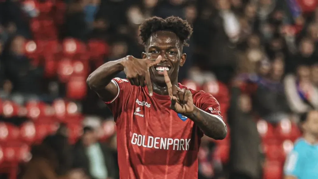 Félix Correia celebra um dos muitos golos que marcou esta época. Foto: Gil Vicente FC