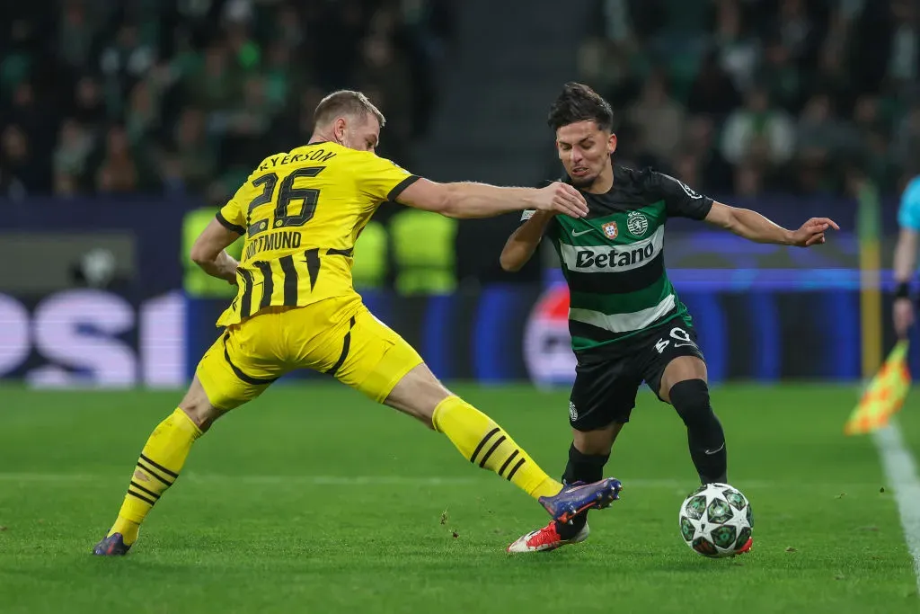 Biel em ação contra o Dortmund na Champions League. Foto: Getty Images