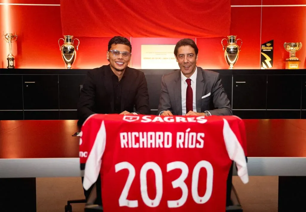 Richard Ríos assinou até 2030 com o clube da Luz. Foto: SL Benfica.