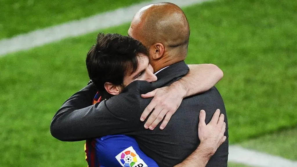 Messi e Guardiola, em 2012, durante jogo do Barcelona. Foto: David Ramos/Getty Images